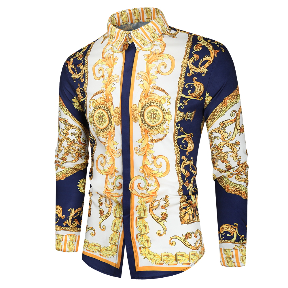 Hommes bleu Royal paillettes chemises paillettes chemise mode discothèque Bar fête hommes à manches longues Disco danse Camisas