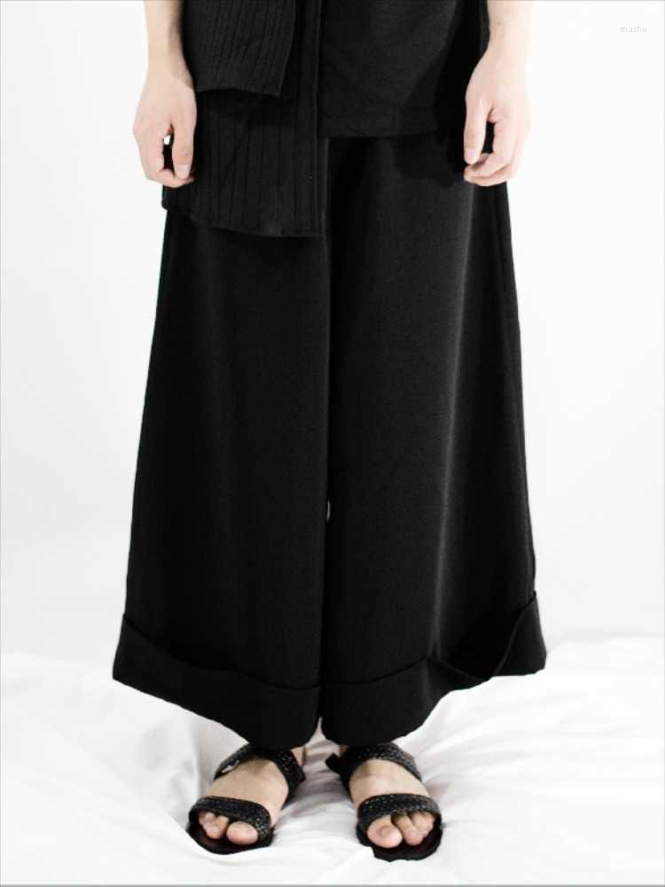 

Men' Pants Men' Wide-Leg Casual Straight Spring And Autumn Loose Waist Fashion Street Style Super Bell BottomsMen, Black
