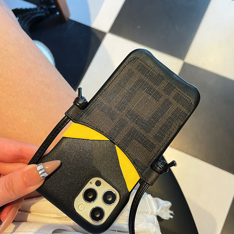 

Leather Designer Phone Cases For IPhone 13 12 11 Pro Max Mini X Xs XR 8 7 Plus Lanyard Crossbody Shoulder Fashion Devil Phone Case Cover, Black