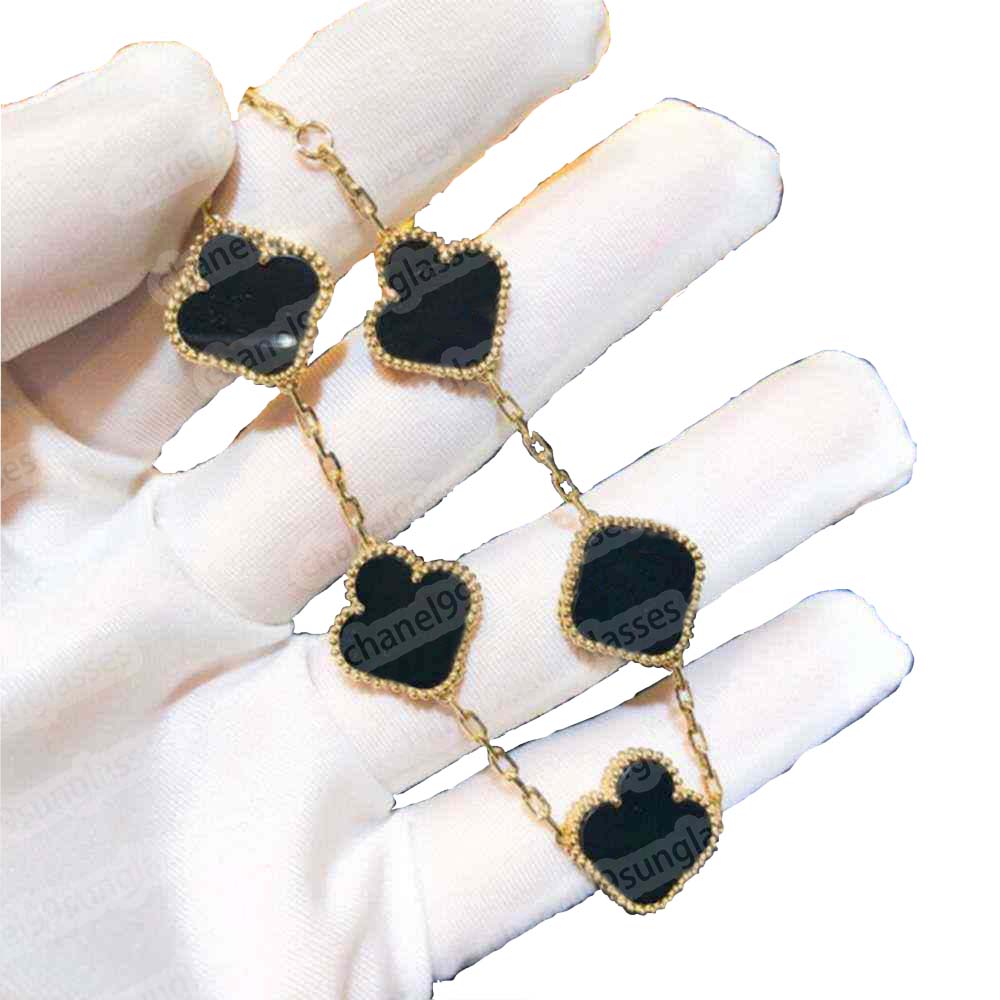 

Classic Fashion 4 Leaf Clover Charm Bracelets Bangle Chain 18K Gold Agate Shell Mother-of-Pearl for Women&Girls link002