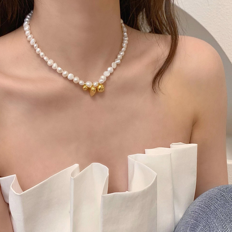 

Freshwater Pearl Necklace Female Xia Love Minority Net Red Clavicle Chain Neck