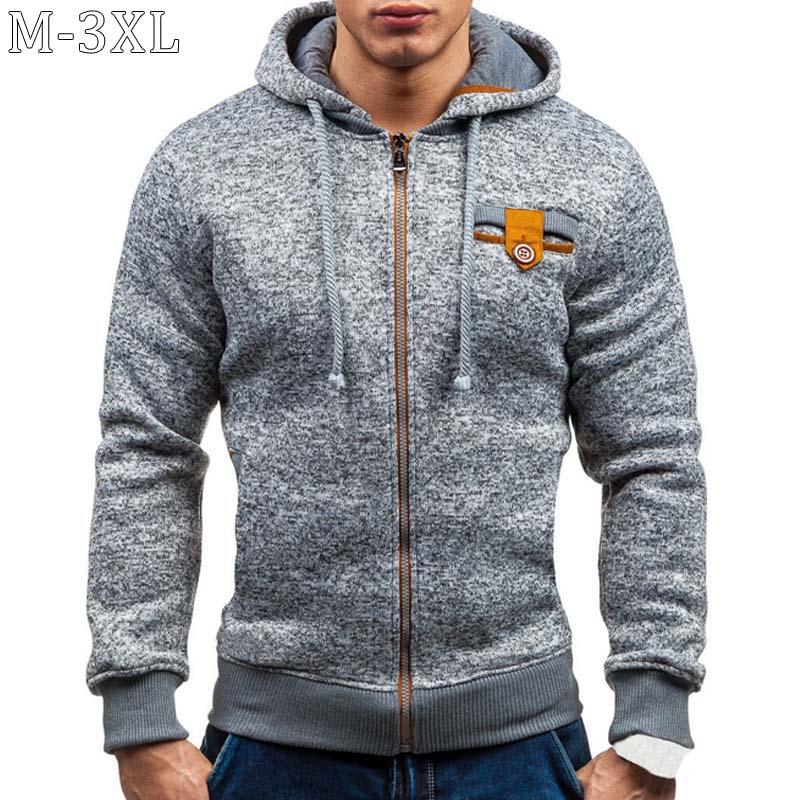 

Men's Hoodies & Sweatshirts Mens Sweatshirt Casual Solid Long Sleeve Hoodie Men Slim Zipper Cardigan Hooded Hoody Sweat HommeMen's Men'sMen', Black grey