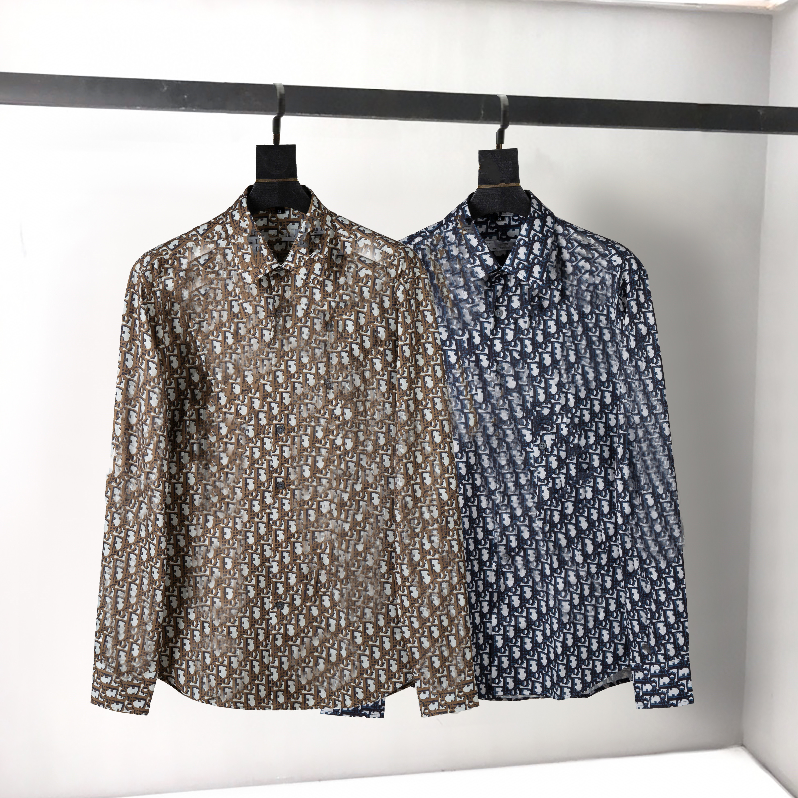 

2022 New Style Men's Casual Shirts Autumn Shirt Fashion Plaid Long-sleeved Men Dress Oversized high quality 100% cutton shirts side M-3XL#18, Blue