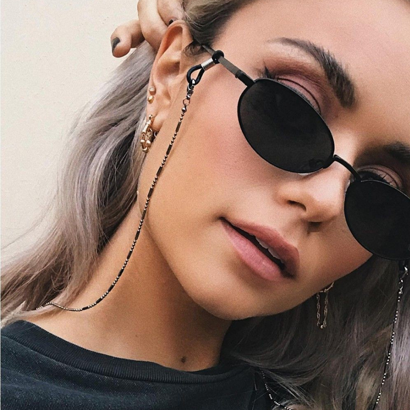 

Fashion Woman Sunglasses Chain Cylinder Bead Anti Falling Glasses Eyeglasses Cord Necklace 220615