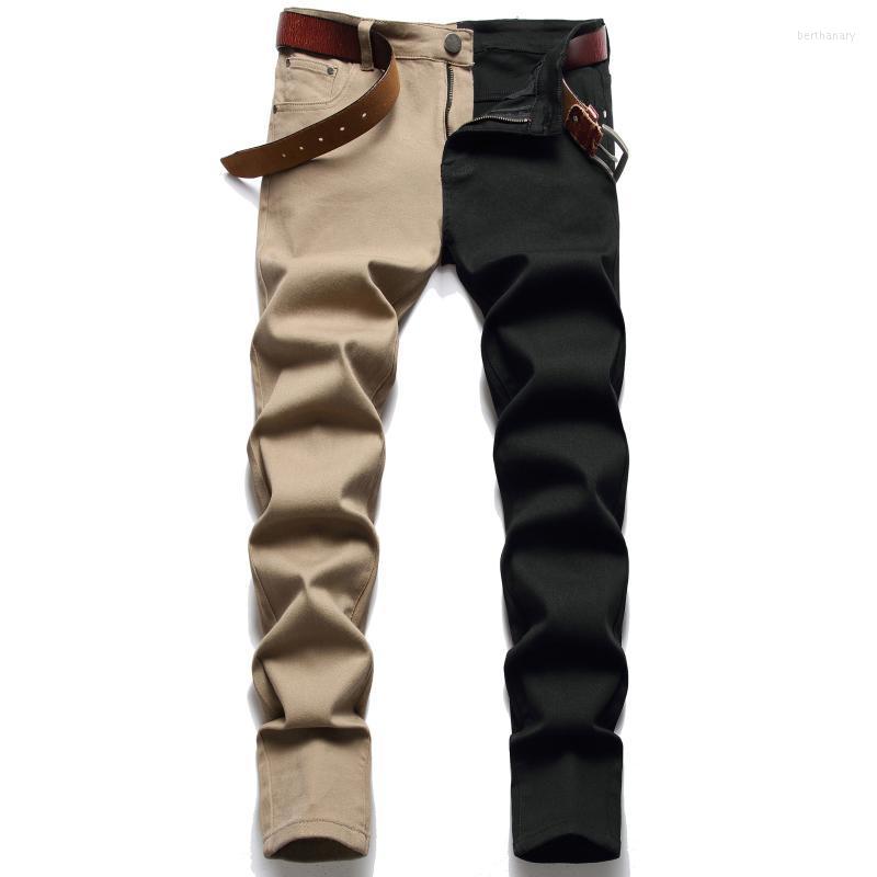 

Men's Jeans Men's Male Fashion Stitching Slim Two-color Black Trend Stretch Trousers Denim Pants For MenMen's Bert22, 2066