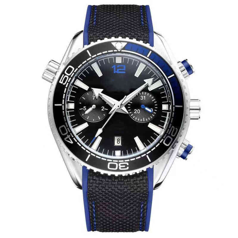 

huiya06 Watches Mens Quartz Multifunction Watch 42mm Sapphire Crystal Lens Configuration Dark Blue Face Super Luminous Montre de Gift Watch