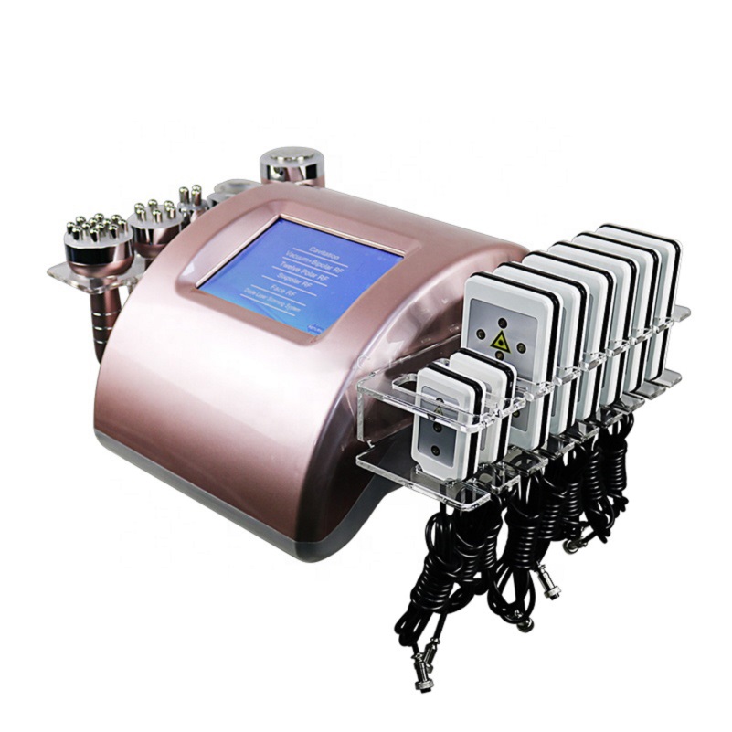 6 in 1 Lipo Laser 40K Cavitation Vacuum Radio Frequency Ultrasonic Cavitation Body Slimming Machine For Spa Touch Screen