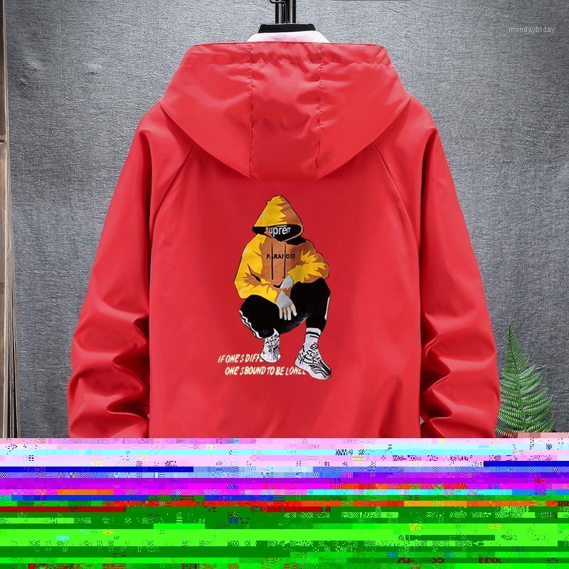 

Men's Jackets Hooded Cartoon Print Jacket Male Outerwear Casual Streetwear Men Harajuku Windbreaker Zipper Coat Clothing, 17