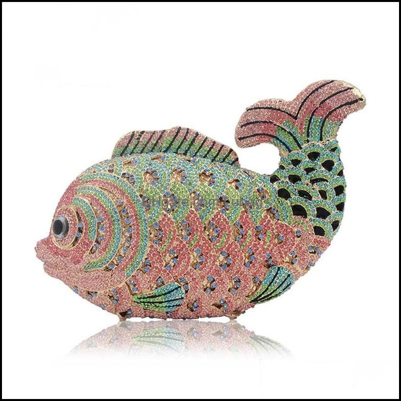 

Evening Bags Designer Mti Crystal Women Fish Clutch Bag Bridal Mini Metal Handbag And Purse Wedding Diamond Clutches Jelly Luba Lubag Dhhmc, Gold