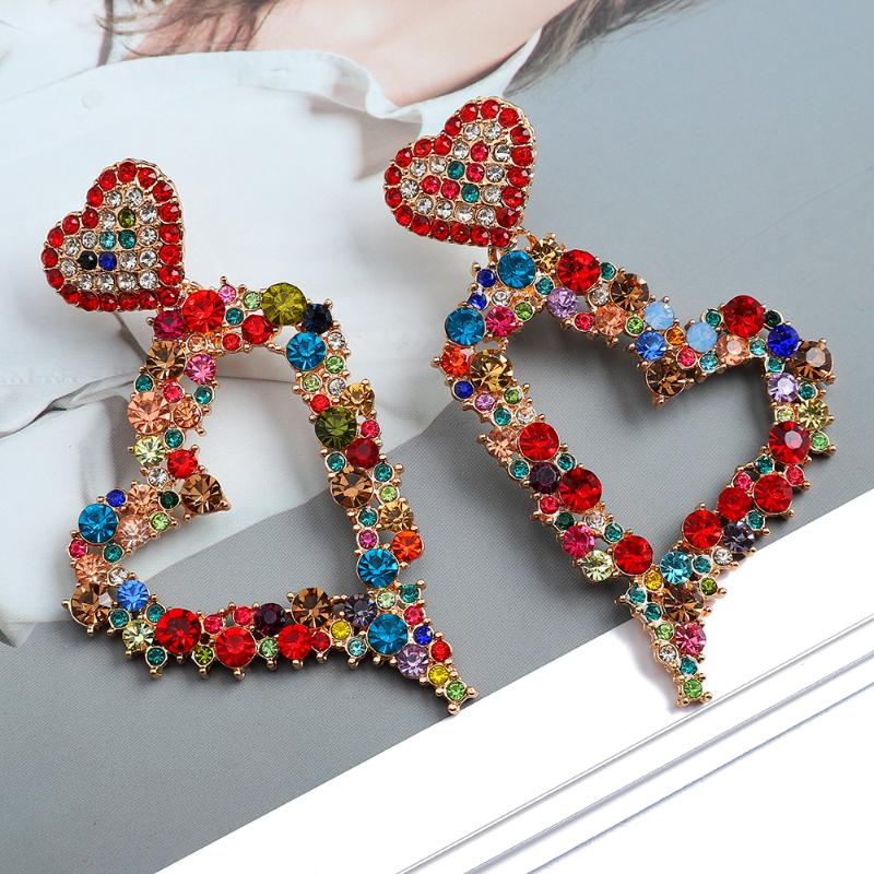 

Dangle & Chandelier Bohemia Fashion Heart Earrings Elegant Cute Luxury Ear Accessories Fairy Grunge Crystal Retro Pendant Jewelry For WomenD