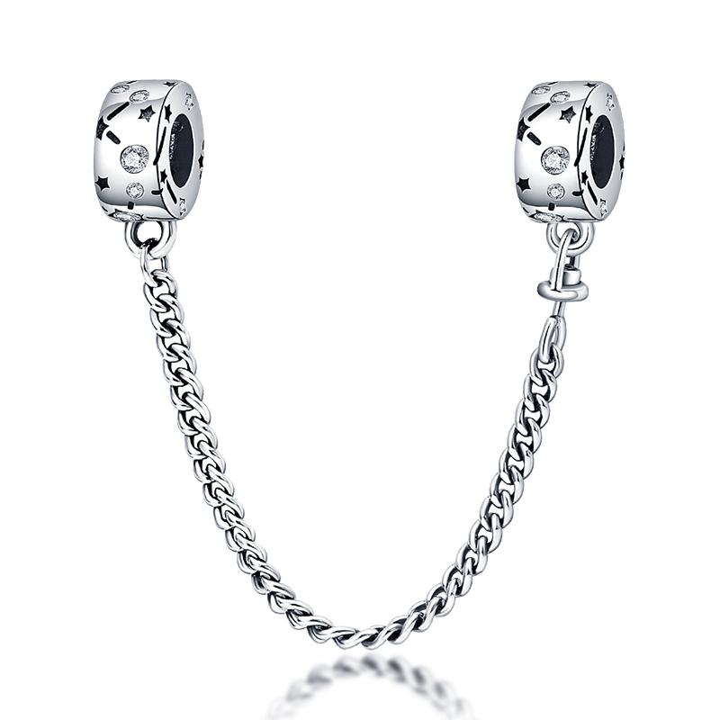 

Charms Silver Fits Original Bracelet Necklace Starry Sky Series Safety Chain Woman DIY Fashion Fine Jewelry PendantCharms CharmsCharms