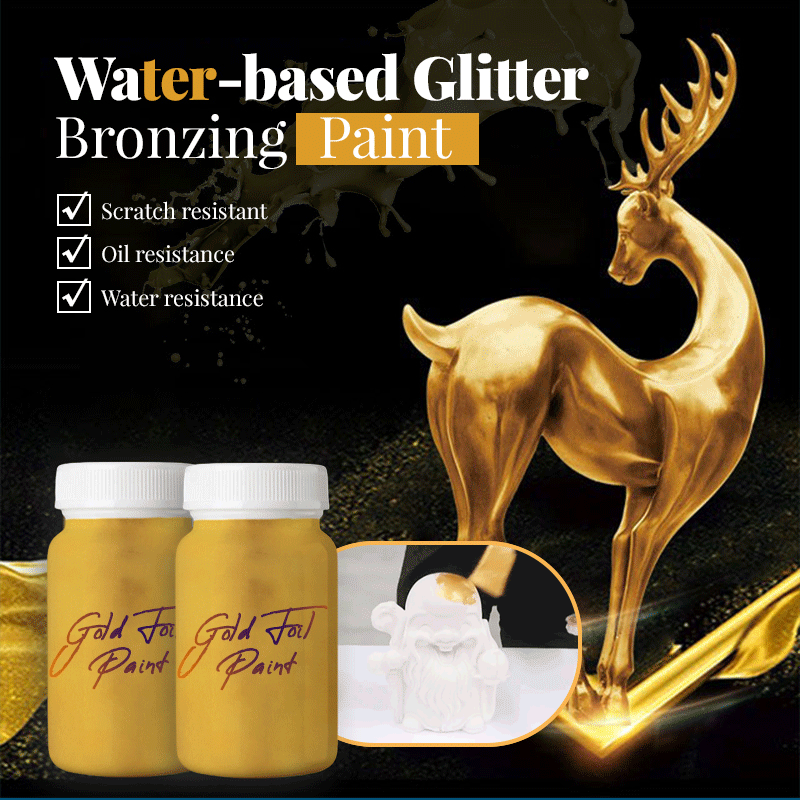 

100ML Gold Painting Water-based Glitter Bronzing Paint for Statue Wood Furniture Gold Paint Metal Statue Coloring Dropship