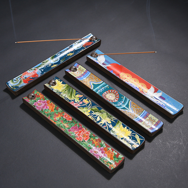 

Ceramics Incense Stick Holder Fragrance Lamps Ash Catcher Incense Burner Home Decoration Censer Tool