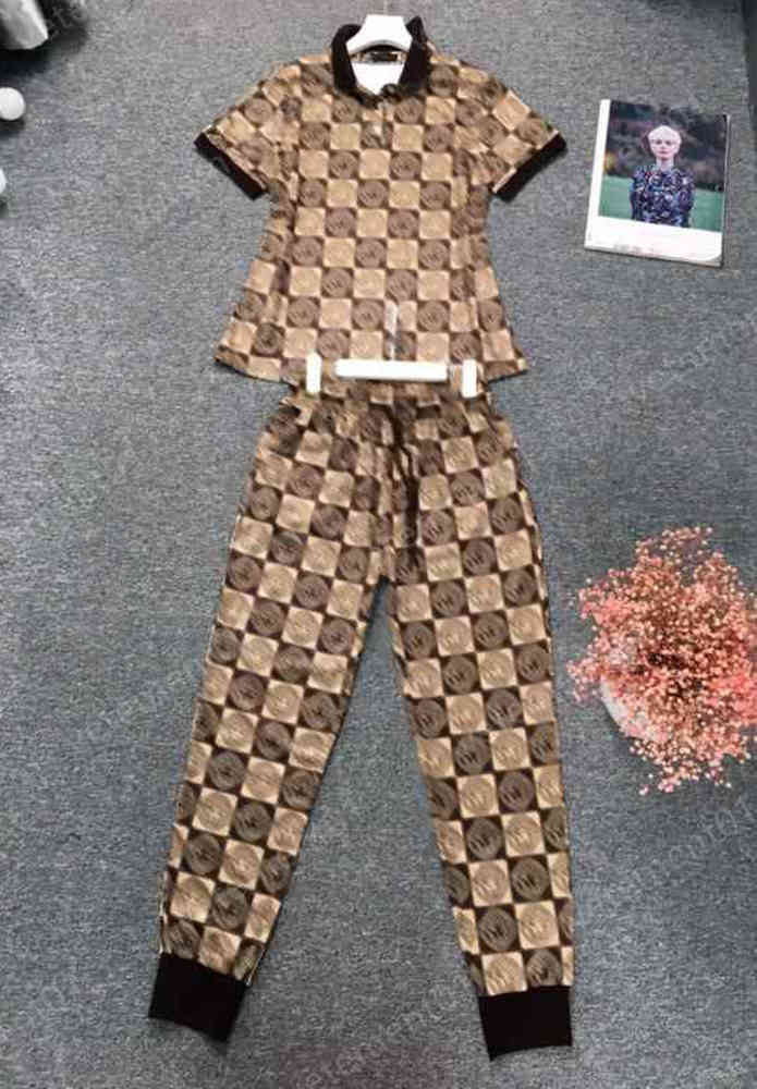 

Womens Two Piece Pants Classic Logo Print Stylish Panel T-shirt Pants 2 Piece Sets Luxury Designer Tracksuits Women Clothing 0912, 20