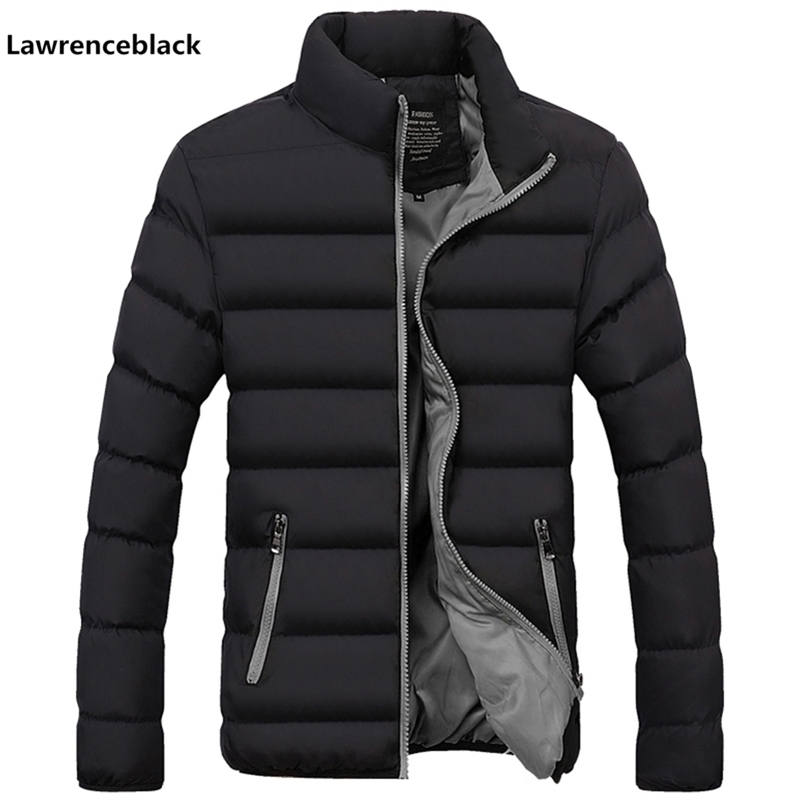 

with free gift Men Parka Cotton Padded Winter Jacket Coat mens warm jacket Solid color Zipper Thick Coat Men Down Parka 1921 201119, Blackgrey
