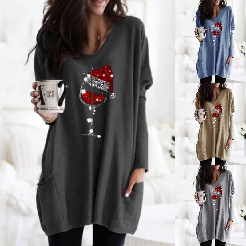 

Women' Hoodies & Sweatshirts Fashion Christmas Print Long-sleeved Sweatshirt Casual Blouse Winter Oversized Ladies Hoody Streetwear F, Blue