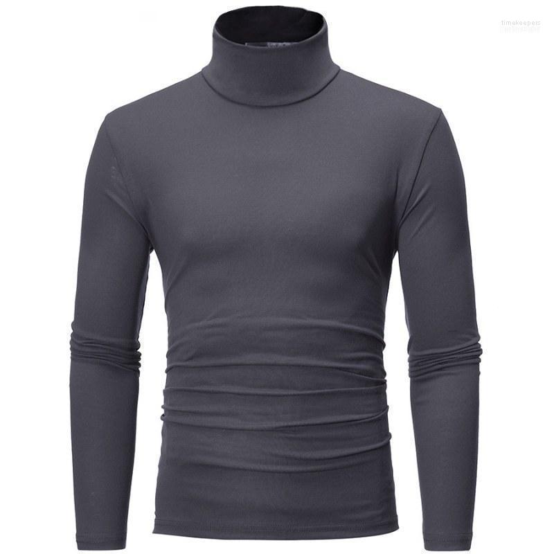 

Streetwear Men's Winter Warm Cotton High Neck Pullover Collar Solid Color Basic Slim Sweater Fashion Bottoming Shirt Sweaters Time22