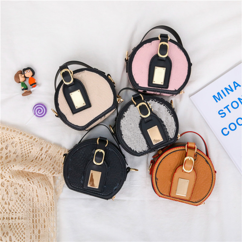 

Kids Girls Handbags One Shoulder Messenger Bag letter printed small round girl Bags Christmas Gifts