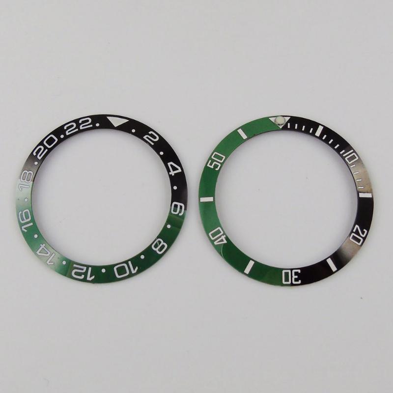 

Repair Tools & Kits High Quality 38mm Green Black Ceramic Bezel White Marks Insert Kit 40mm SUB/GMT Watch