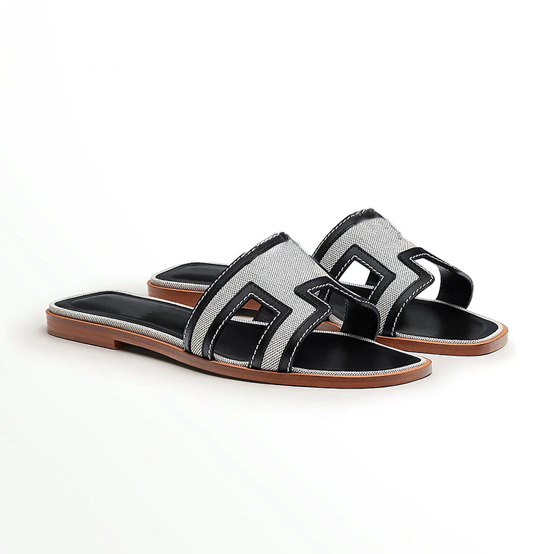 

H Sandals Slippers Designer Womens Summer Beach Slide Slippers Leather Flip Flops Sexy Heels Ladies Sandal Fashion Wedding Slipper with box US4-US12 NO347, Sock