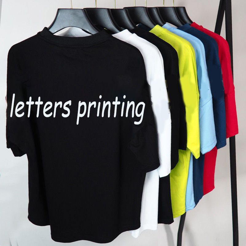 

Luxury Womens Mens Tees Designer Casual Summer T Shirts Round Neck Printed T Shirt, Black /white letters/with label