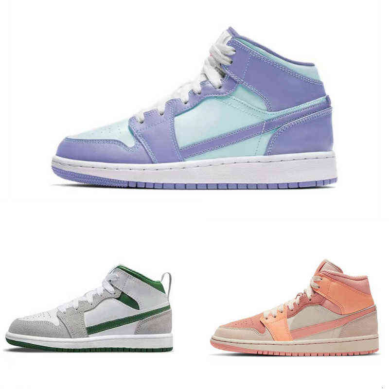 

NewBorn Baby 1s Kids Baketball Shoes Mid SE White Pine Green Smoke Grey PS Apricot ge Purple Aqua Toddler Infant Big Boys Girls Sneakers