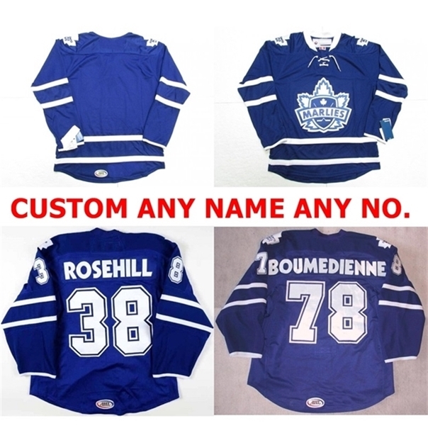 

C26 Nik1 Mens Womens Kids 2017 AHL Toronto Marlies 38 Jay Rosehill 78 Josef Boumedienne 100% Embroidery Custom Ice Hockey Jerseys Goalit Cut, Custom any name&no.-please note