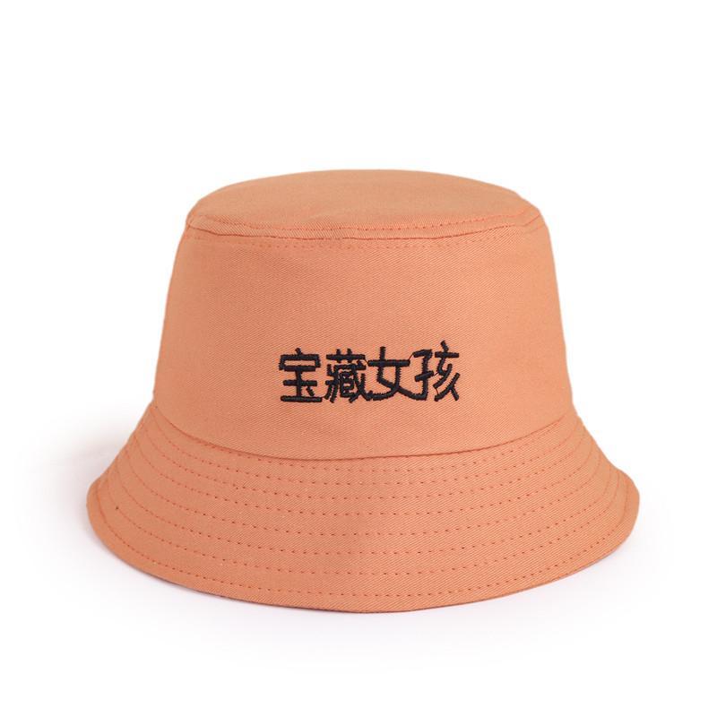 

Berets Cotton Chinese Treasure Girl Bucket Hat Fisherman Outdoor Travel Sun Cap Hats For Men And Women 344, White