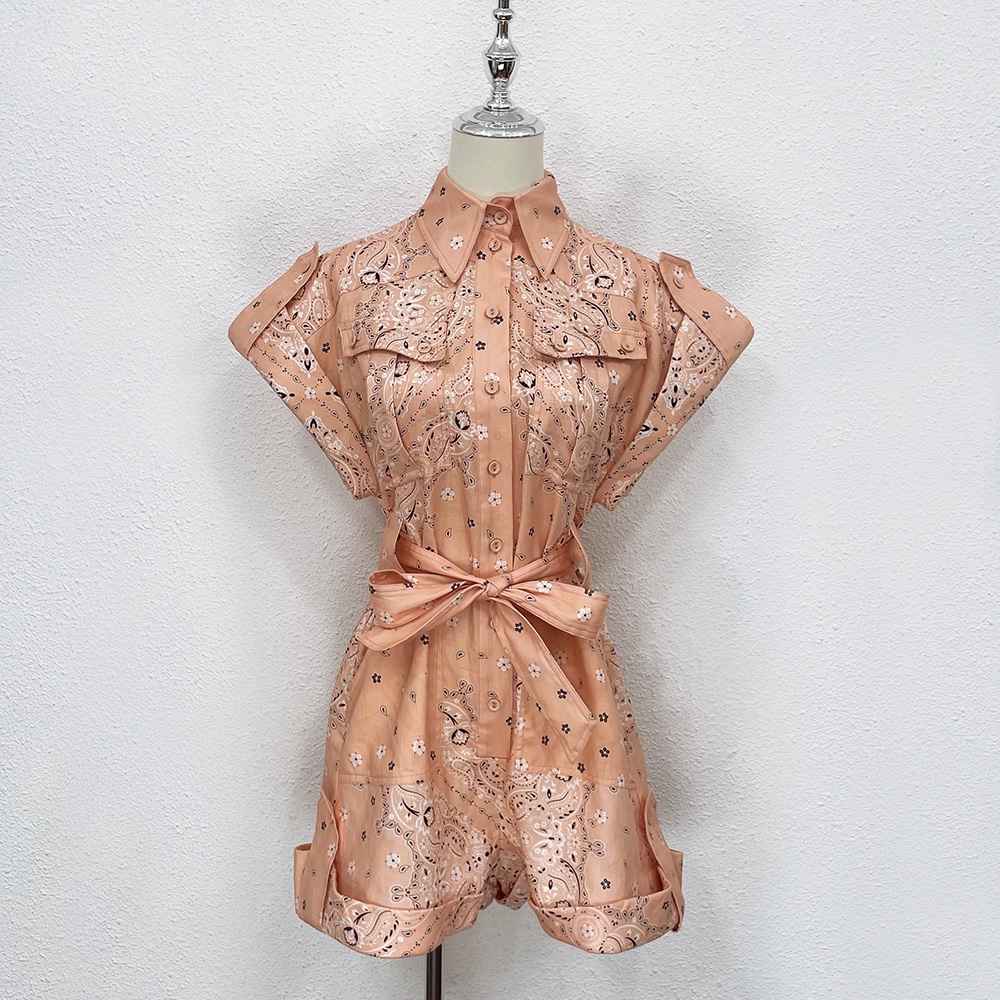 

2022 Australia Zim linen print Jumpsuit, Multi