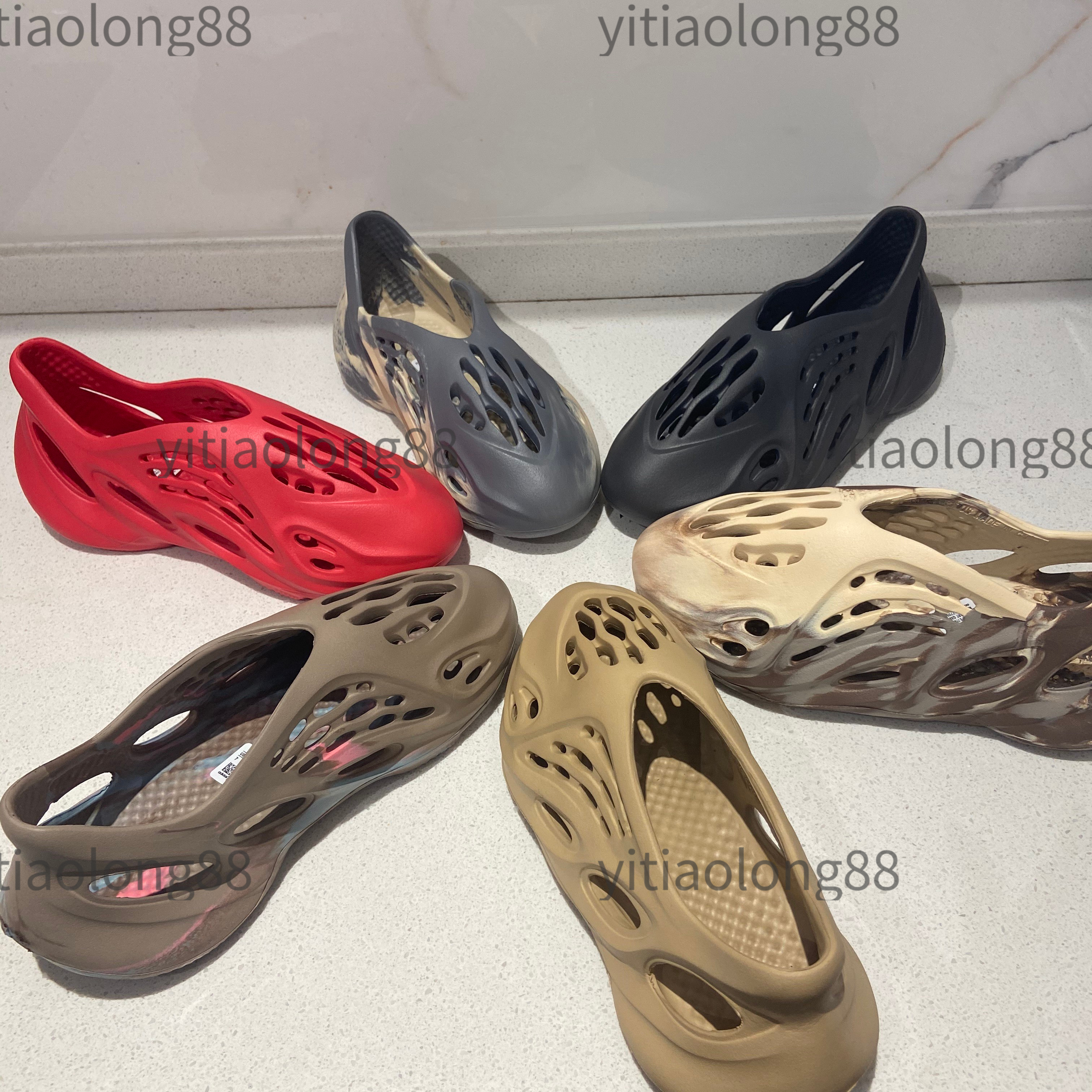 

2022 Adidas Yeezy Foam Runner slippers slide sandals bone pure 450 Designer Beach Sandals, Box