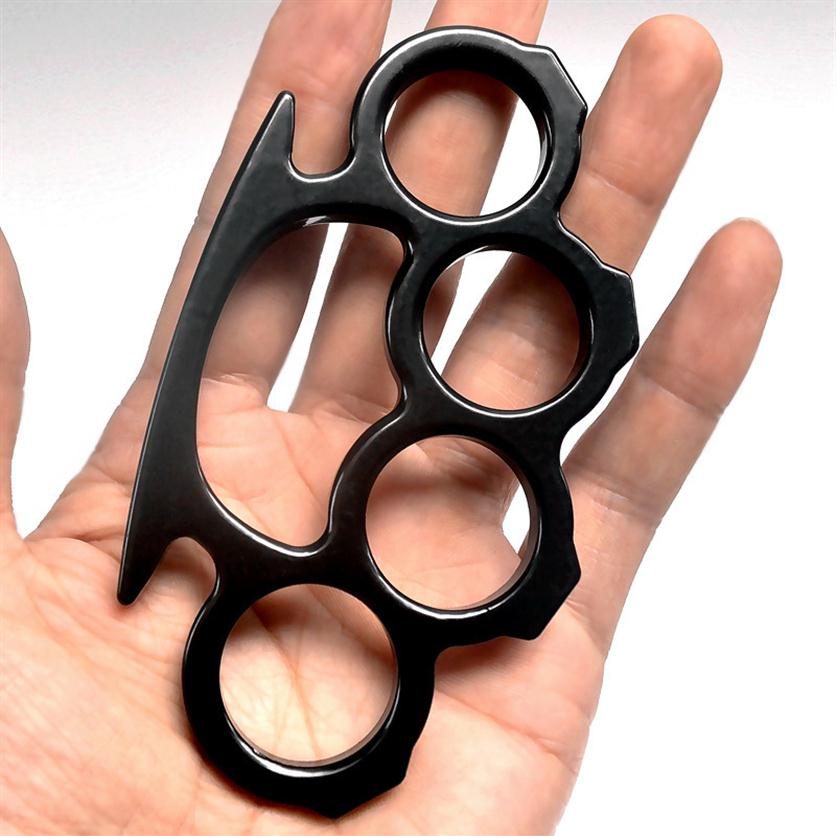 

New Gilded Thick 13mm Steel Brass Knuckle Duster Color Black Plating Silver Hand Tool Clutch High Quality 1703 Z2281T