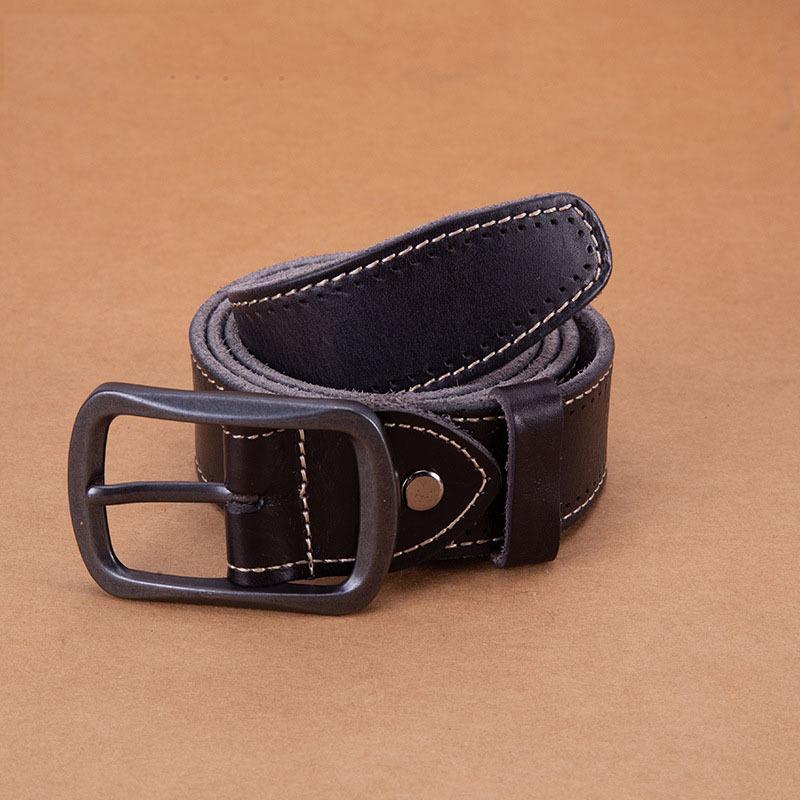 

Belts Mens Pin Buckle Genuine Leather Side Stitched Dress BeltsBelts, White