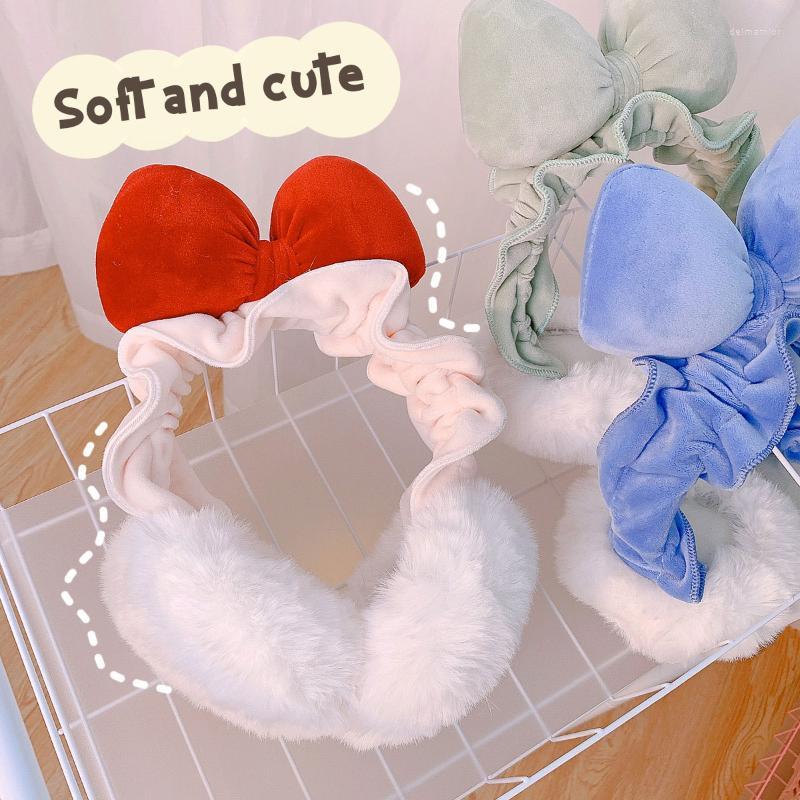 

Berets W&G Kawaii Girl Winter Ear Warmer Earmuffs Ins Bow Muffs Earcap Headband Soft Fluffy Plush Warm Bag, Red