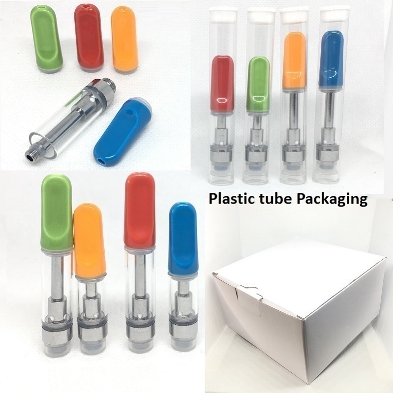 

Colorful Mouthpiece TH205 Atomizers Vape Cartridges 0.5 ml 1.0ml 510 Thread Thick Oil Dab Pen Wax Vaporizers Carts with Plastic Tube