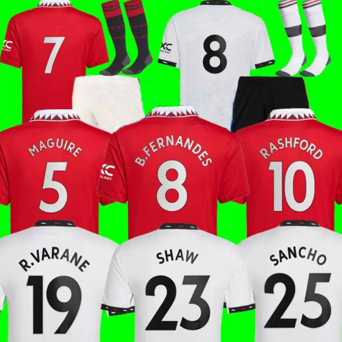 

22 23 season SANCHO soccer jerseys PLAYER #7 Fans version BRUNO MANS UTDS FERNANDES LINGARD SHEW RASHFORD GREENWOOD football top shirt 2022 2023 kids kit uniform, 22-23 home men