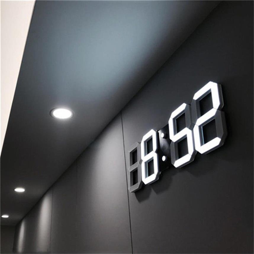 

Wall Clocks Watch Clock 3D Led Lighting Digital Modern Design Living Room Decor Table Alarm Night Light Luminous Desktop266Z207g