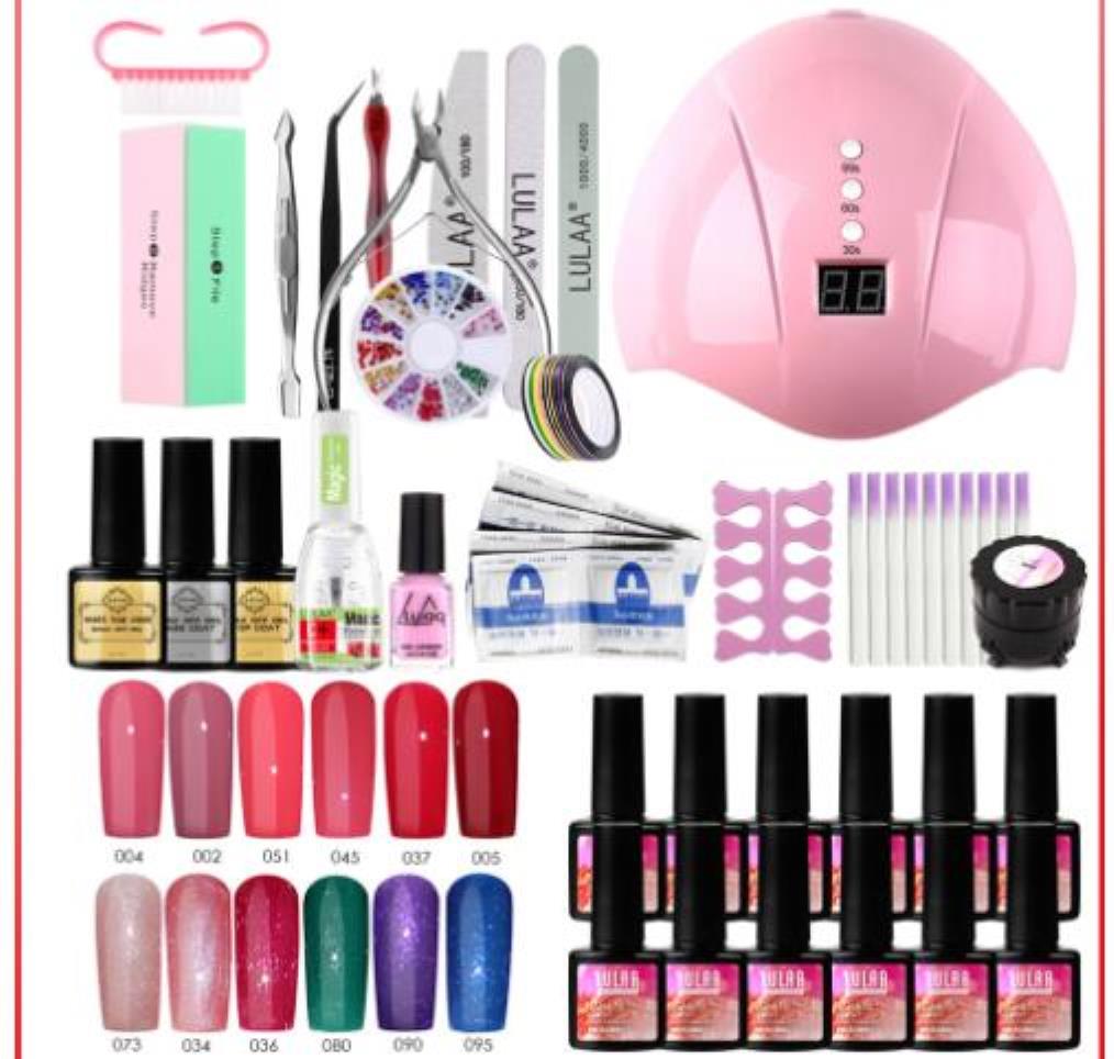

Kits Art Salon Health & Beautyacross 10Pcs Nail Gel Polish Kit With Set Uv Led Lamp Dryer Soak Off Manicure Tools Electric Drill Tool1 Drop