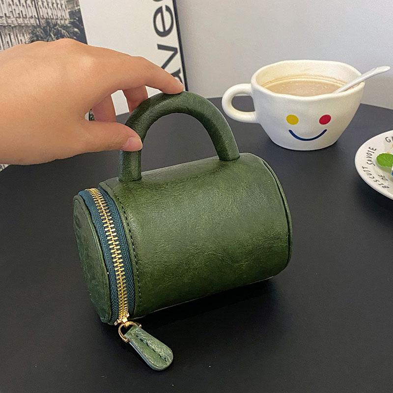 

Cosmetic Bags & Cases Travel Bucket Shape Lipstick Bag Fashion Small Pu Leather Handbag Niche Design Coin Purse Makeup BagCosmetic CaCosmeti, Black