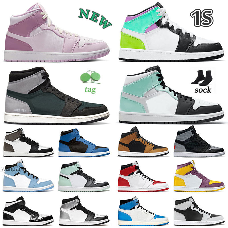 

Athletic Mens Womens Profational Basketball Shoes 2022 Jumpman 1 1s Chicago Rebellionaire High OG NRG Igloo Black Particle Grey Valentines, Z09 36-46 brotherhood