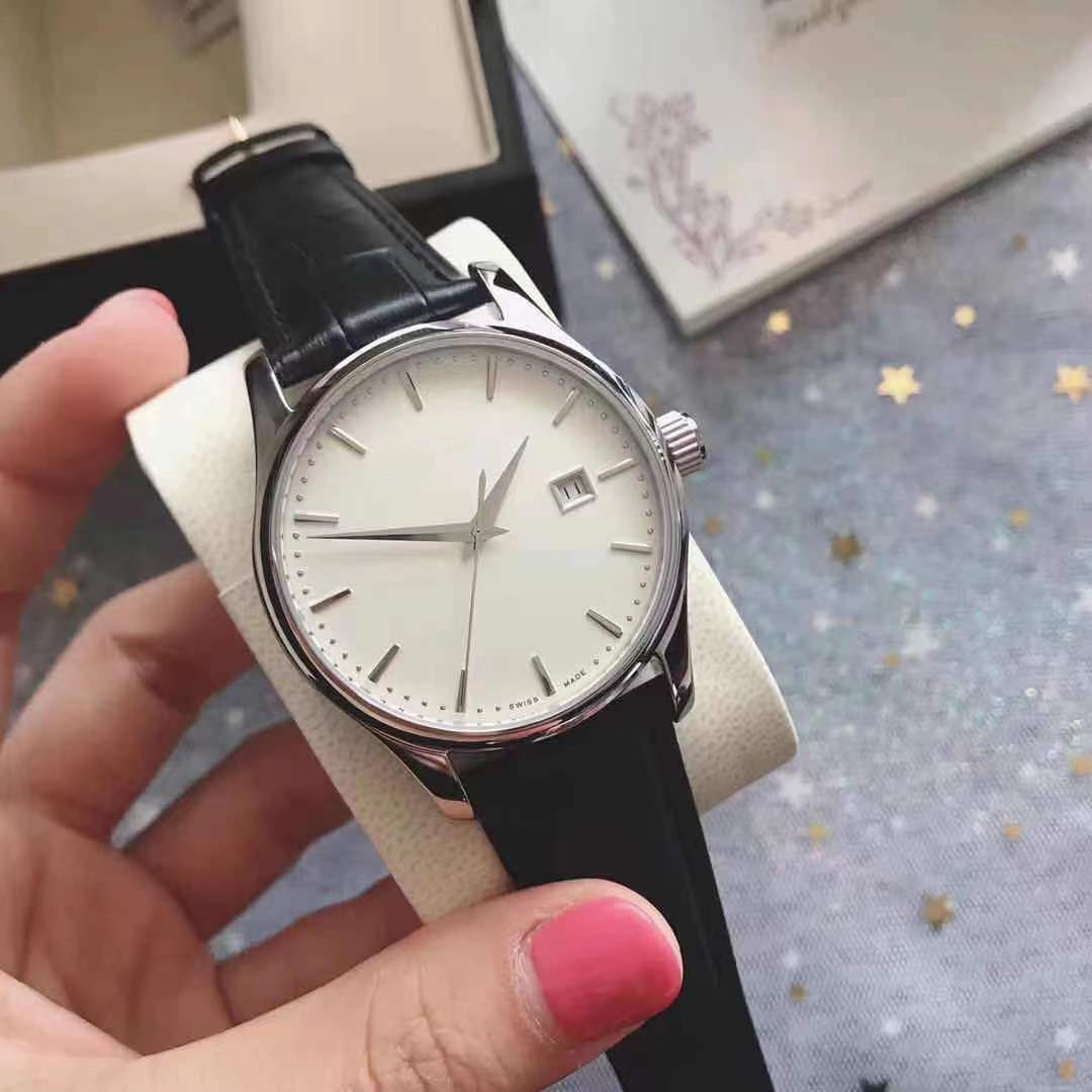 

Top sell stainless watches Man watch Leather strap mechanical automatic watch business wristwatch 0034, White