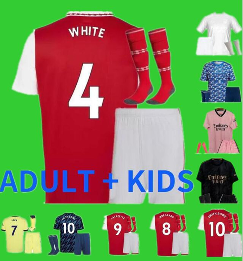 

adult kits 22 23 MARTINELLI PEPE SAKA soccer jerseyS Gunners ARsen ODEGAARD THOMAS WILLIAN NICOLAS TIERNEY SMITH ROWE 2022 2023 football shirt Men Kids kit uniforms, 21/22