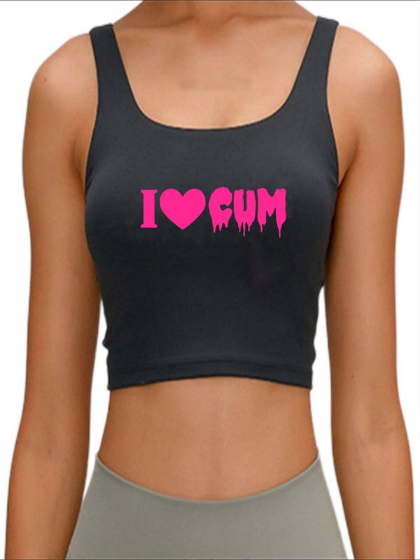 

Tank Top Cetak I Love Cum Dewasa Humor Menyenangkan Genit Harajuku Cetak Yoga Olahraga Latihan Crop Top Atasan Gym 220613, Gray