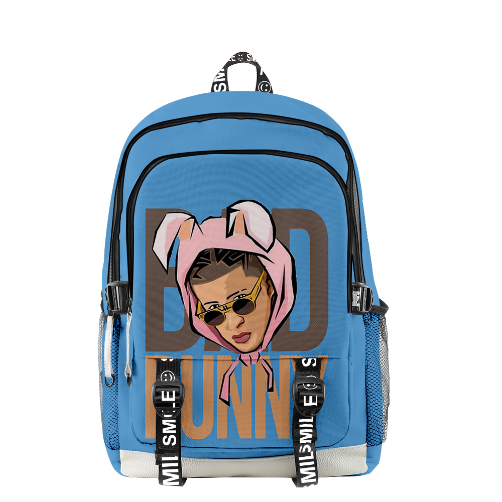 

Bad bunny Merch Backpack Bags Children Boys Girls Schoolbag Oxford Sports Laptop Bags, 03