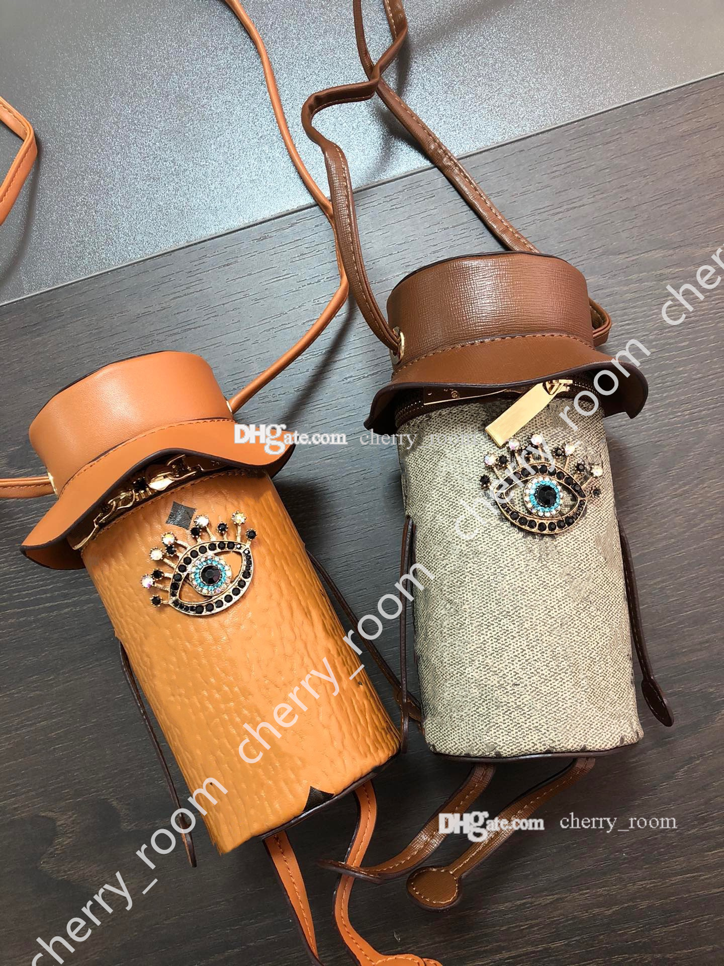 desinger girls cartoon style handbags mini zero wallets fashion luxury kids letter printed hat eyes casual one shoulder bags children PU messenger b