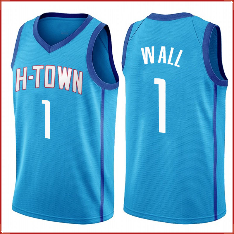 

John 1 Wall Jersey man blue red black Basketball Jerseys