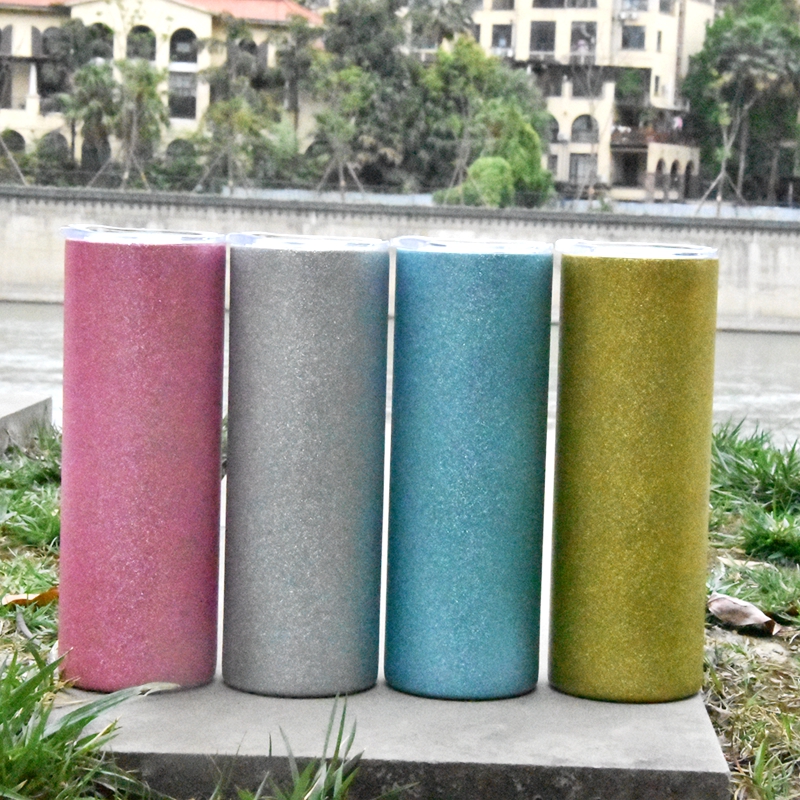 

Sublimation glass can glitter Straight Frosted Transparent Coffee Glass mug Tumblers with Bamboo Lid And Straw, Mixed color