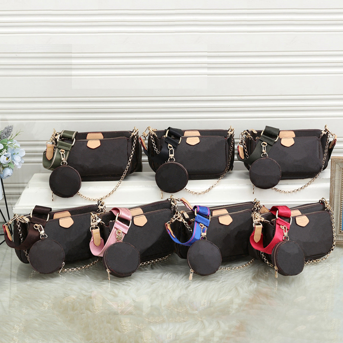 

Wholesale Designer Single Shoulder Bag Women's Luxury Chain Wallet Three Piece Combination Fashion High Quality Handbag Messenger Bags, Colour 1