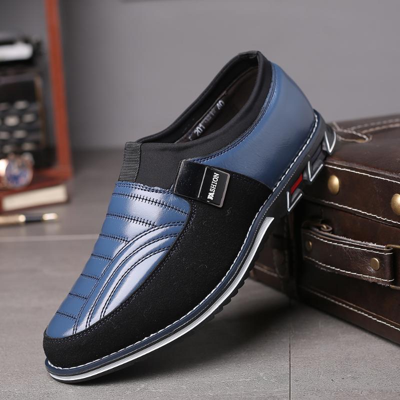 

Dress Shoes Mens Formal Genuine Leather Office Men Classic Loafers Business Italian Brands Sepatu Slip On Pria Ayakkab, Black