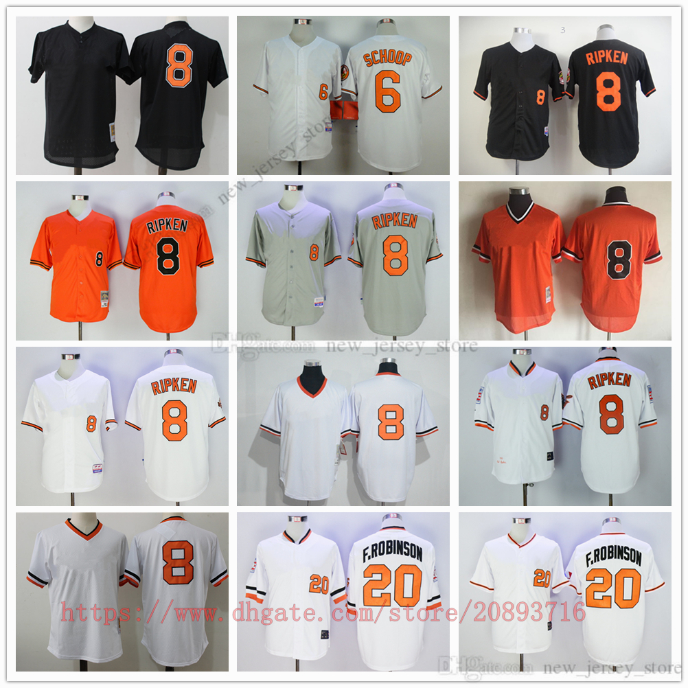 

Movie College MitchellNess Baseball Wears Jerseys Stitched 8 CalRipken 20 FrankRobinson 6 JonathanSchoop All Stitched Away Breathable Sport Sale High Quality, As picture (with team logo)