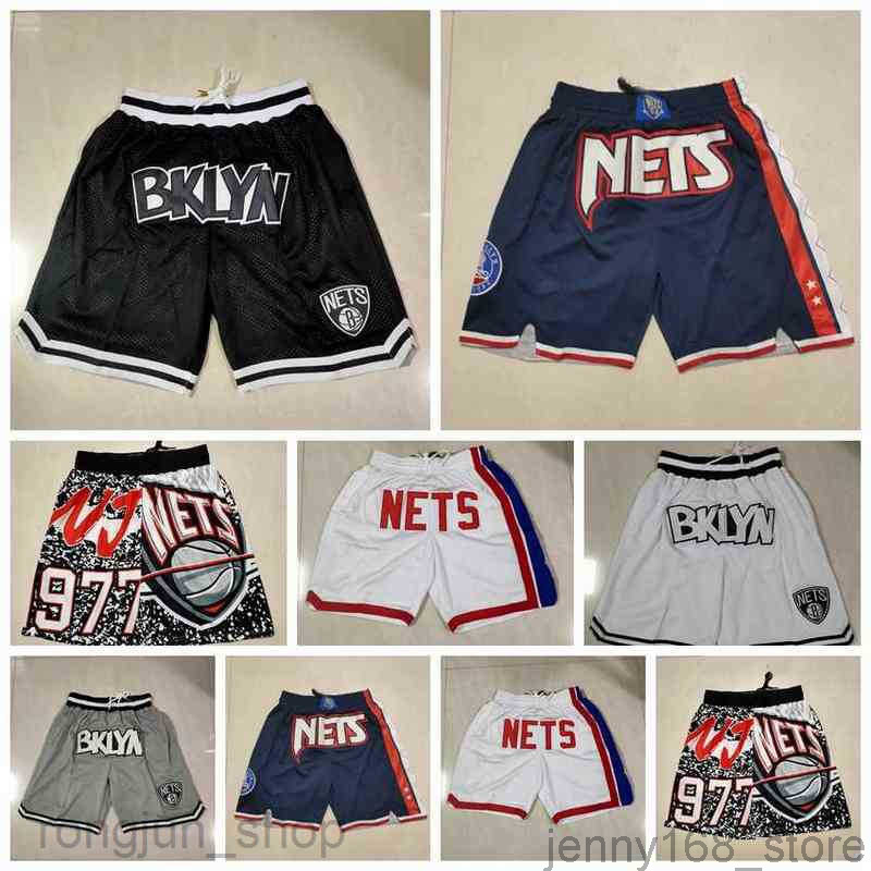 

Brooklyn''Nets''men Basketball''nba''Shorts Retro JUST DON white Pocket 0426, As